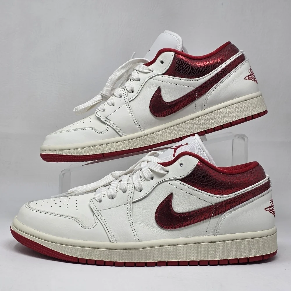 Nike Air Jordan 1 Low SE Ruby Sneakers Womens Size 10.5 Sail Red HJ9338-106 New